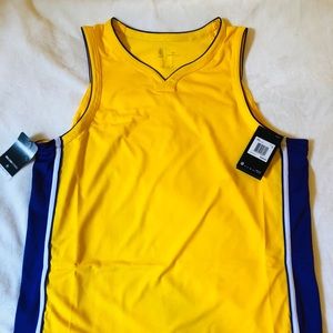 LA LAKERS Nike Aeroswift Jersey Blank Yellow Sz 48